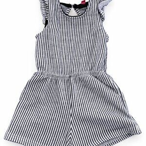 Vince Camuto Girls Romper 2T Black White Stripe Flutter Sleeve One Piece-KC188